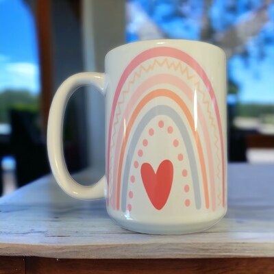 Rainbow Love 15 oz. Sublimation Ceramic Coffee Mug - image2